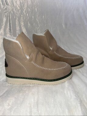 Men's AVSTCFS Beige Suede Winter Ankle Boots - 10